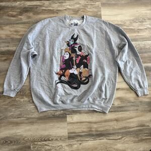 Disney Villains Gray Crewneck Sweatshirt – Plus Size 2X Graphic Pullover